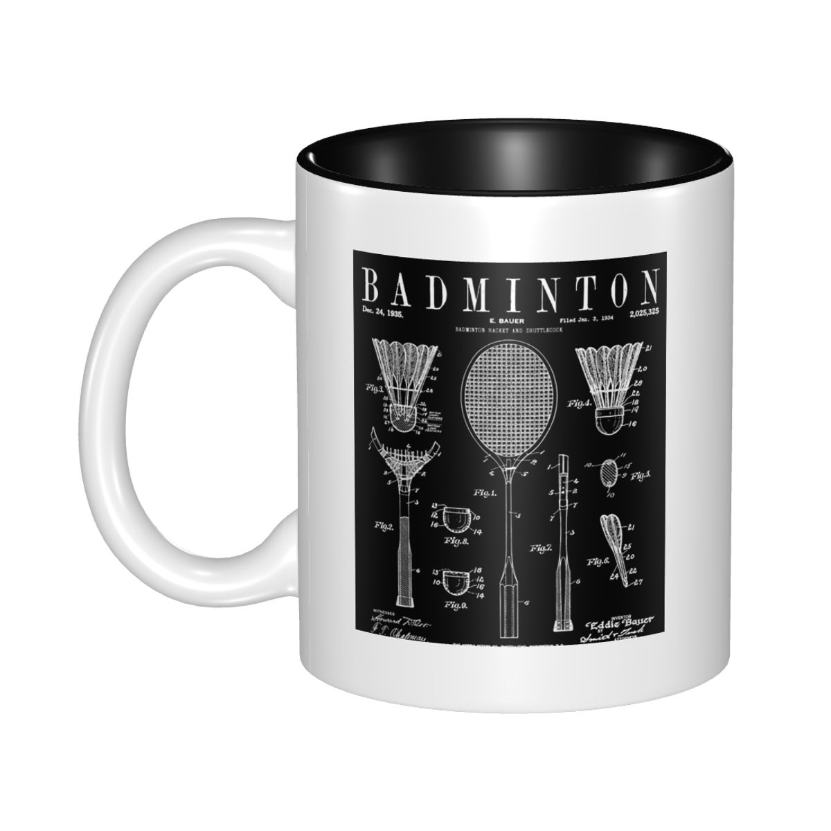 Coffee Tea Drawing - Кружка с принтом старинного патента по