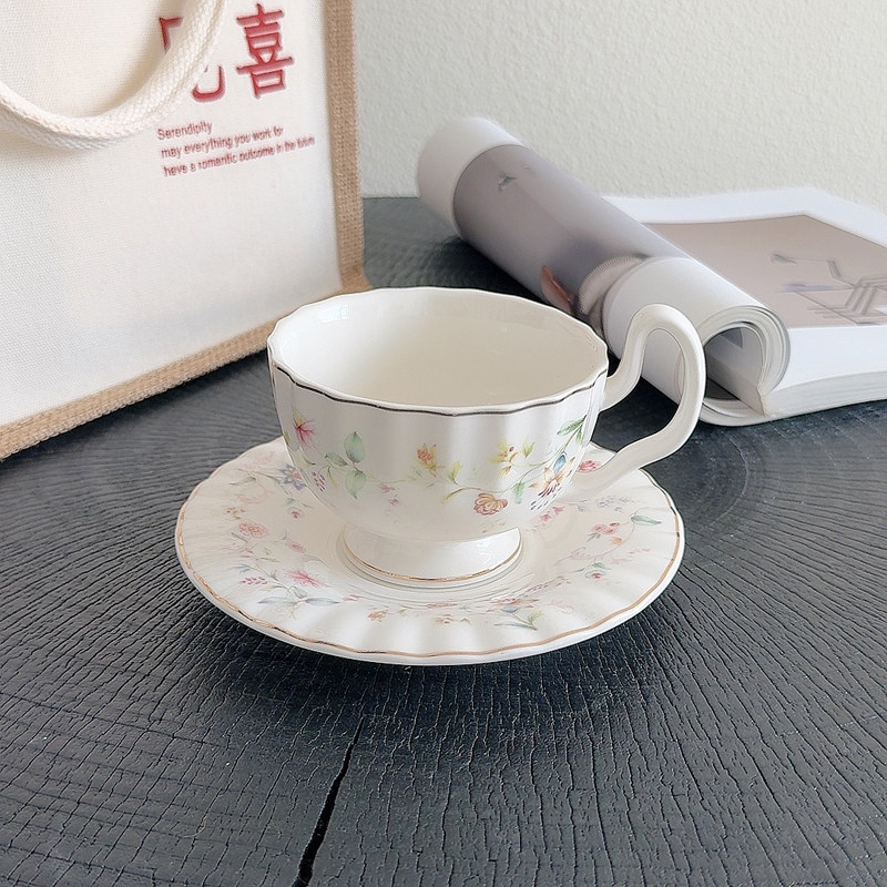 Coffee Tea Drawing - Набор кофейных чашек и блюдец с