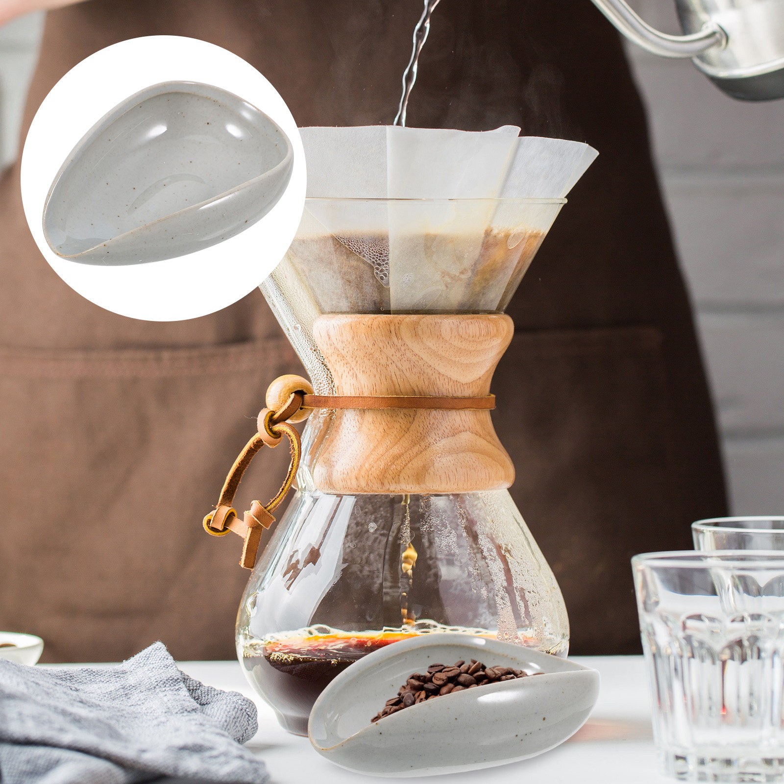 Coffee Tea Bean - Керамическая подставка для кофейных зерен, чашка