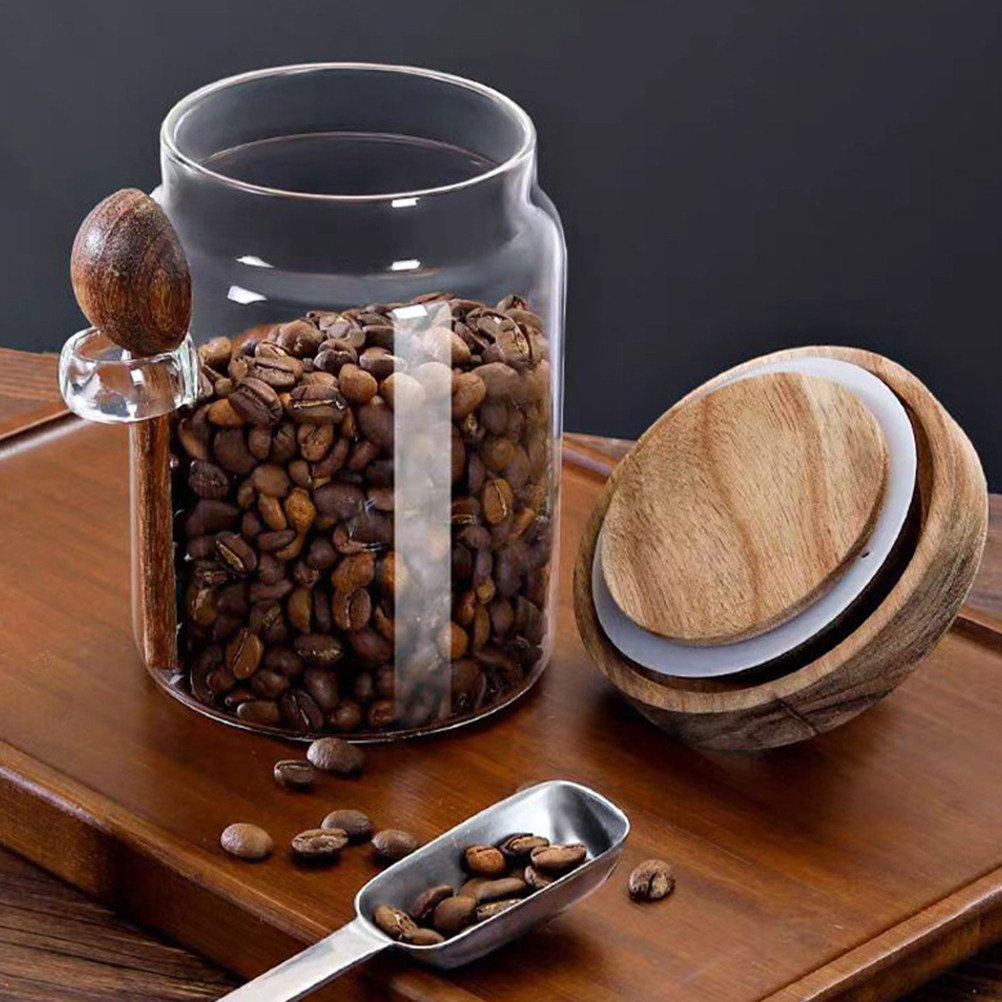 Coffee Tea Bean - Стеклянная банка для хранения кофейных зерен
