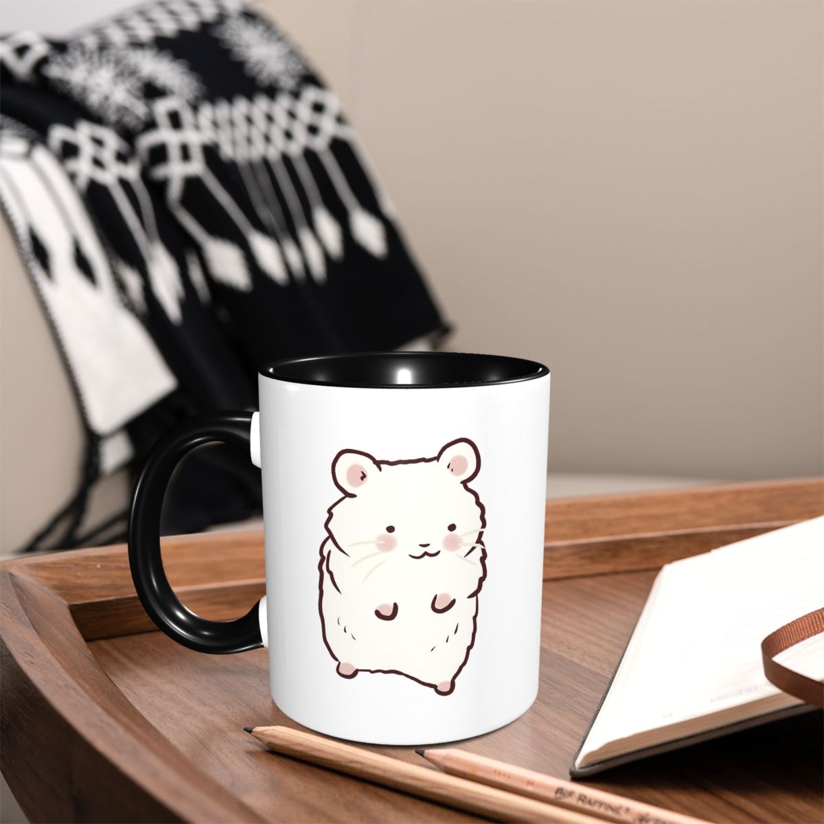 Coffee Tea Drawing - Забавная керамическая кружка с рисунком хомяка,