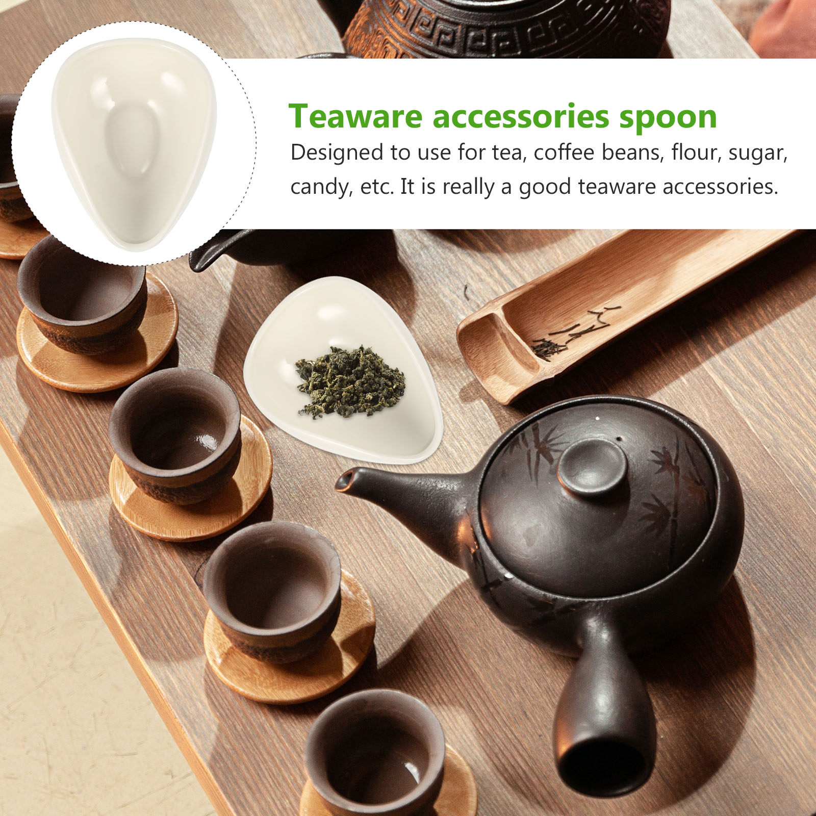 Coffee Tea Leaf And Bean - 2 шт. керамических ложек для чая,