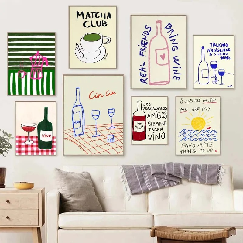 1 шт. безрамный декоративный х – обзор и цена Coffee Tea Drawing